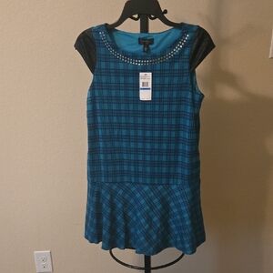 Jessica Simpson Blue Plaid Kids Casual Dress